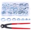 Glarks 70Pcs Zinc Plated Double Ear Hose Fuel Clamp with