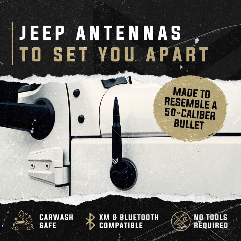 RONIN FACTORY Bullet Antenna for Jeep Wrangler JK & JL