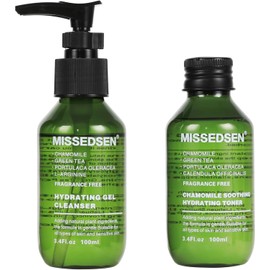 MISSEDSEN Travel Set Soothing & Hydrating Facial Cleanser and Toner Set, 100ml Each