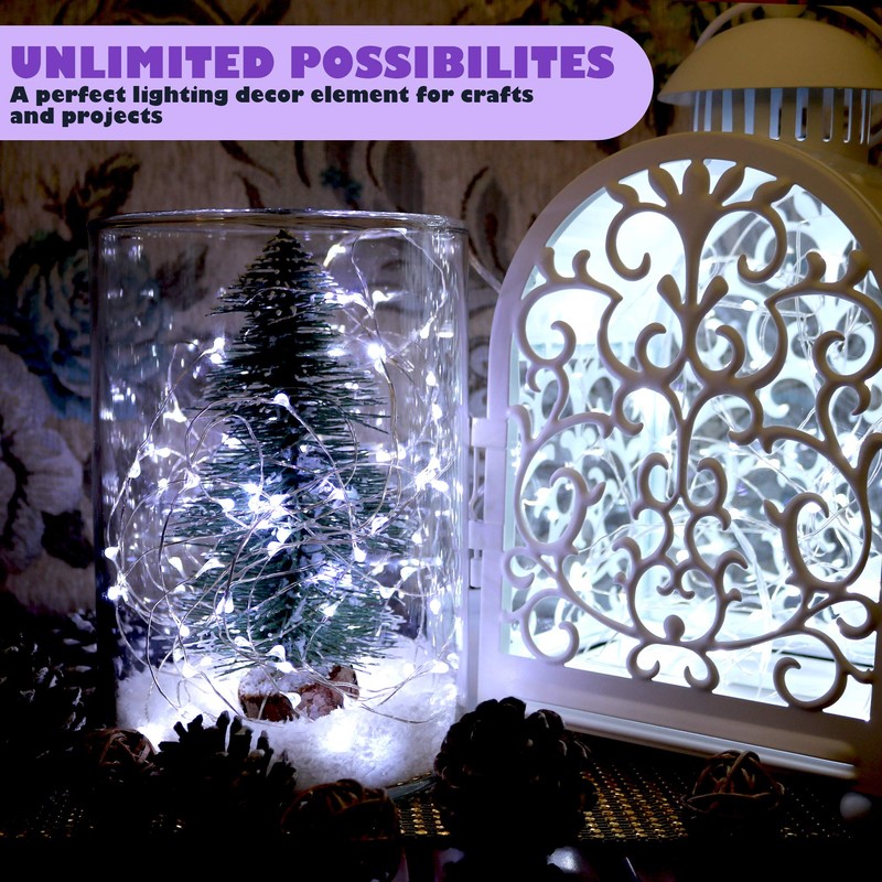 2PCS LED Fairy Lights 16ft 50 LED Twinkle String Lights