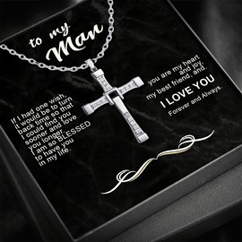 Unbranded Gifts for Him, bling cross Necklace Stainless Steel
