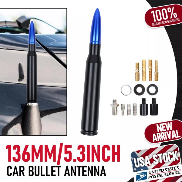 MGT 1PC Blue Black Bullet Antenna For Ford F-150 F-250