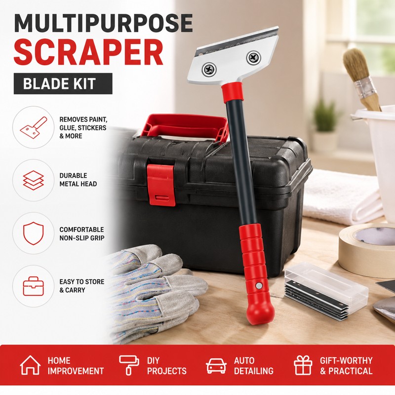Multipurpose Scraper Blade Kit for Surface Cleaning – Ergonomic Tool
