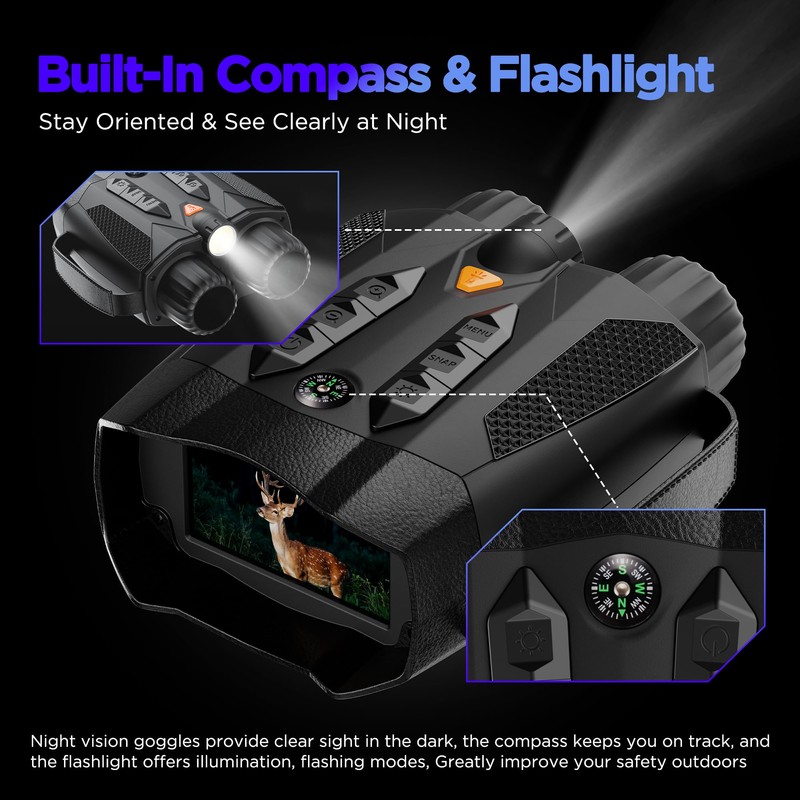 Night Vision Goggles for Adults 4k: Tactical Binoculars with Camera