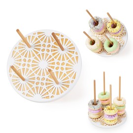 WOPARTY Donut Wall Stand,Doughnut Display Stand,Bagel Holder for Party, Dessert Table,Birthday, Wedding, Baby Shower, Bridal Showers,Party Supplies (Round)