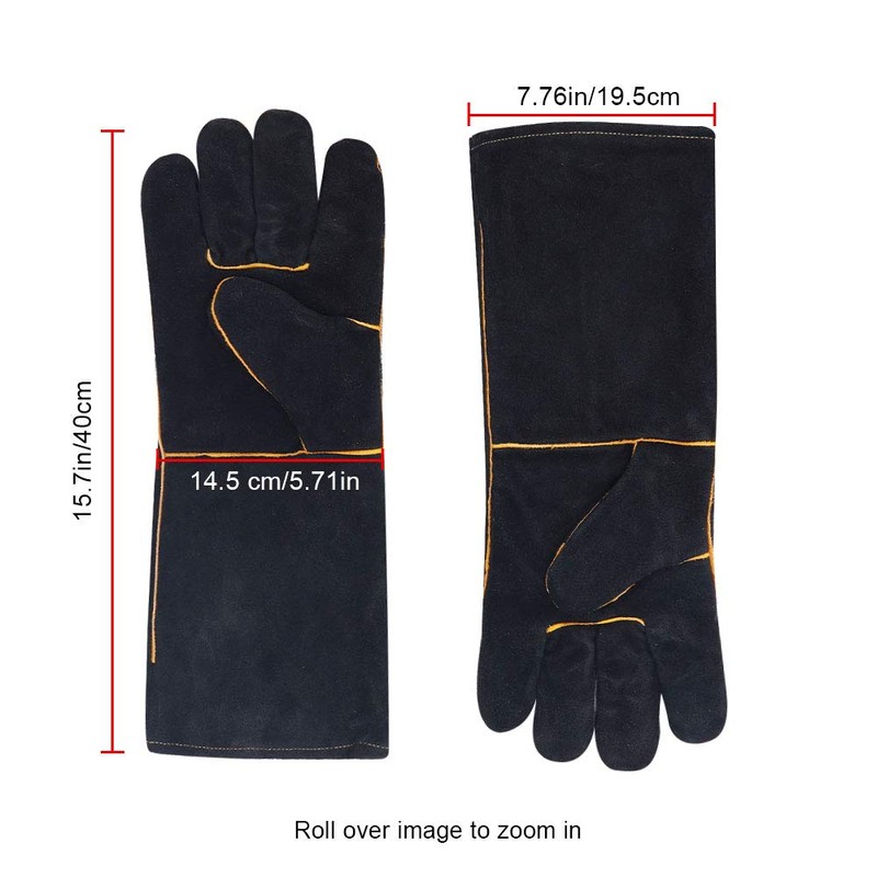 Welding Gloves, Heat Resistant Fire Proof Gauntlets, Fireside Gloves for