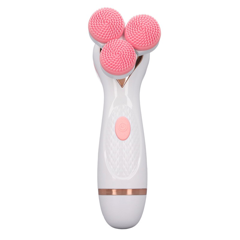 Electric Facial Cleansing Brush 3 Head Massage Facial Exfoliating Silicone