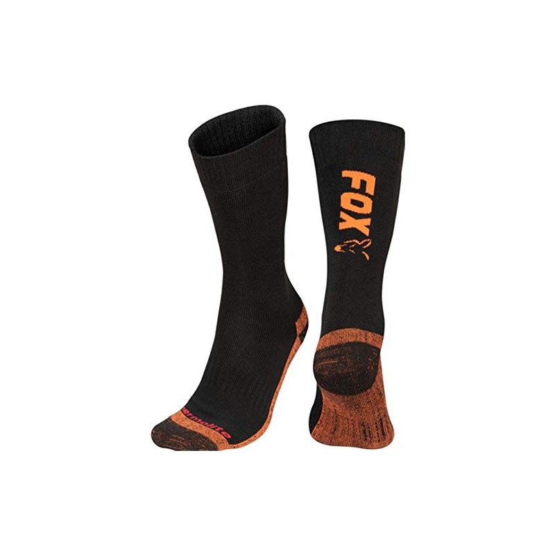Fox Thermolite Long Sock Black/Orange Size 10-12, black