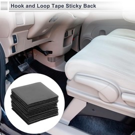 RATCHROLL 10 Pcs Universal Hook and Loop Tape Adhesive Back Double Sided Sticky-Back Home Office Phone Mount Adhesive Tape 1.97" x 1.97" Black