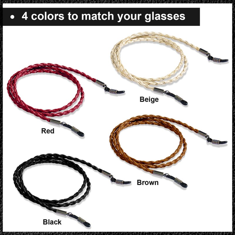 Tomorotec 4 Pack Eyeglasses Holder Strap Cord, Aphlos Eyeglass Retainer,