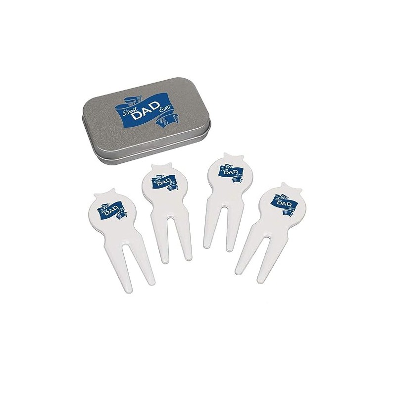 Azeeda 'BEST DAD EVER' Golf Divot Tool/Repair Fork Gift Set