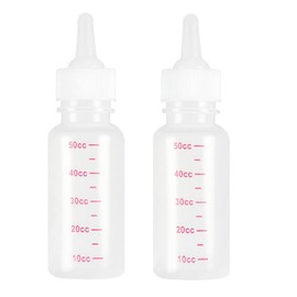 2 botellas de lactancia para mascotas de 50 ml para perros y gatos, de silicona para mascotas. ORN para cachorros, gatos y bebés, alimentador de leche de agua
