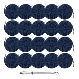 sourcing map 20pcs Drawstring Cords 51" Replacement Drawstring Hoodie String Sewing Tool with Easy Threader for Hoodie Sweatpants Jackets Pants Hats Coats Bags, Navy Blue