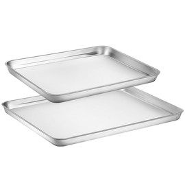 Toaster Oven Tray Pan, Zacfton Baking Sheet Stainless Steel Cookie Sheet Rectangle Size 16 x 12 x 1 inch, Non Toxic & Healthy,Superior Mirror Finish & Easy Clean, Dishwasher Safe (16inch 12inch)