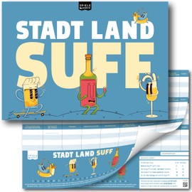 City Country River SUFF Game for Adults Quiz with 24 Wet and Happy Categories | Classic Games as Party Game, Party Gift, DIN A4 Pad with 50 Sheets