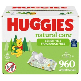 Huggies Natural Care Sensitive Baby Wipes, Fragrance Free, 15 pk., 960 Wipes
