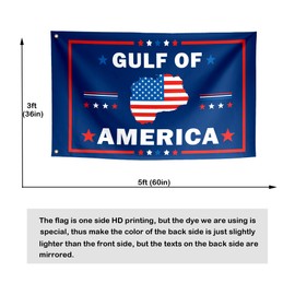 ToFlagify Gulf Of America Map Funny Flags Meme Cool Patriotic Flags Banner 3x5 Ft Room Guys College Dorm Bedroom Man Cave Wall Outdoor Indoor Black