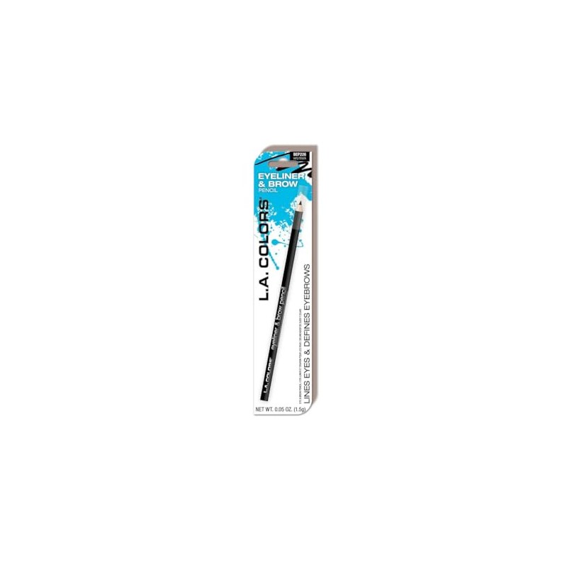 L.A. Colors 7" Eyeliner & Brow Pencil, Very Black, 0.05