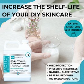 Skin Perfection Leucidal Liquid Radish Root Natural Alternative to Synthetic Preservatives with Vitamin C Serum Hyaluronic Acid Body Lotion Water-Soluble DIY Skincare (16 Fl Oz (Pack of 1))