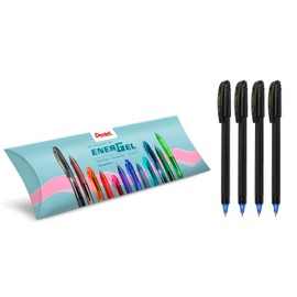 Pentel BL417R Energel Eco 96% Recycled Material 0.7 mm Black Pack of 4