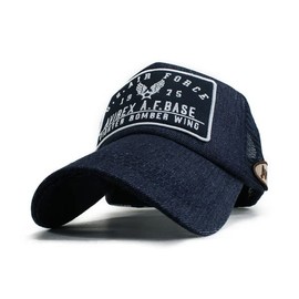 AVIREX Avilex Cap, Mesh Cap, American Casual Cap, Men's, Popular, Trend, Brand, Outdoor, Gift, AFBASE (Indigo)