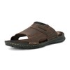 Rockport Men's Darwyn Slide Sandal, Brown Ii Leather, 12 M
