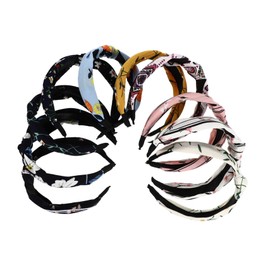 Healeved 10pcs Comfortable Elastic Hairbands for Women Soft Breathable Fabric Headdress Accessories Gentle Skin Friendly Headbands for Facial Care and Everyday Wear Mixed Floral Styles