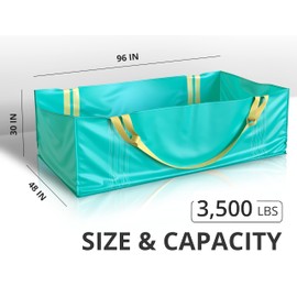 Skywin Dumpster Bag, 2 Pack Foldable and Reusable Trash Bag for Waste Management, Multiple Times Use During Renovations Tear Resistant and Can Hold Up to 3,500 lbs (Green)