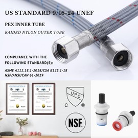 SevenGelok Black Bathroom Faucet 3 Hole Widespread Bathroom Faucet 8 Inch with Sink Pop Up Drain with Overflow Set Two Handles SUS304 Stainless Steel Vanity Faucets 8-12 Inches Matte Black, SFD4+SD-BK