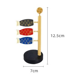 Genki Doll Workshop Koinobori Carp Streamer Wooden Indoor Tabletop Carp Streamer Figurine Mini