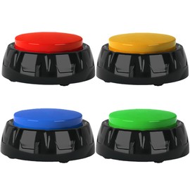 YoFellas Pet Communicator Button - 4 Pack | Interactive Voice Buttons for Dogs and Cats | Training & Communication Device with Customizable Recordings | Durable, Non-Slip Base | Multiple Colors