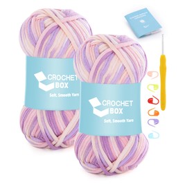 Crochet Yarn for Crocheting and Knitting - 2 PCS Red Yarns, 4 Medium Weight Worsted Cotton Nylon Blend Yarns for Beginners, Easy to See Stitches, Gift for Adults and Kids, 2 x 50g, 110 Yards