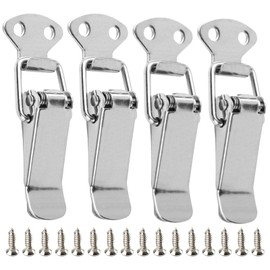 Antesen 4 Pack Stainless Steel Tension Clasp Spring Toggle Latch Hasp Catch Clamp Clip for Door Window Furniture Hardware Suit Drawer Toolbox Closet Cabinet Case Box