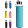 Ferexer Sports Glass Water Bottle with Silicone Sleeve 32 oz