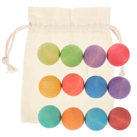 BESPORTBLE 12pcs Colored Frosted Wooden Balls Round Balls for Educational Play Hand Eye Coordination Safe for Preschoolers