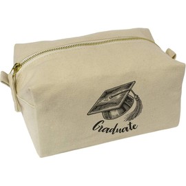 'University Graduate Mortar Board' Canvas Wash Bag/Makeup Case (CS00042483)