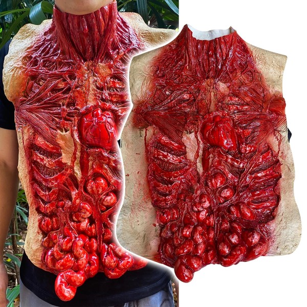 Xinxiaomeng Halloween Body Parts Props Realistic Bloody Intestines Heart Fake