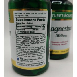 Nature’s Bounty 2x Natures Bounty Magnesium 500mg Tablets 100 Each Bone Muscle Health EXP 8/25