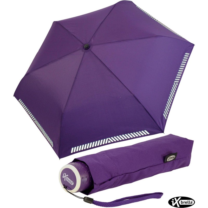 iX-Brella Mini Children's Umbrella, Safety Reflex, Extra Light, berry