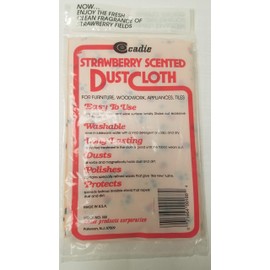 Scented Cleaning Dust Cloth-Specially Treated Cotton Flannel for Dusting, Wiping and Removing Dirt for Furniture, Woodwork, Appliances and Tiles | Fresh Strawberry Scent Wipe Clean Micro-towel 2 Pack