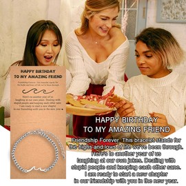 Best Friend Birthday Gifts for Women Bracelets Happy Birthday Friendship Bracelet Birthday Present for Bestie Bestfriend Birthday Gift Ideas Female Friendship Keepsake Gifts for Friends Birthday Bday