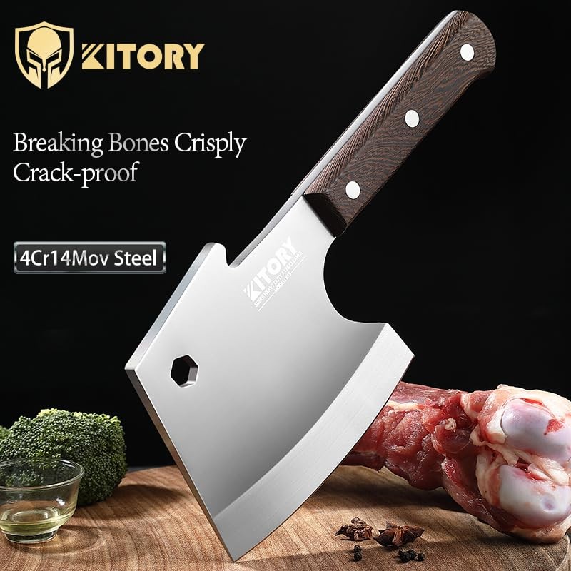 Kitory Meat Cleaver, Heavy Duty Bone Chopper Cleaver Knife, Full