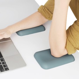 Leolee Elbow Rest Pads for Desk, Green Ergonomic Wrist Rest Pad Arm Rest Pads with Memory Foam & Non-Slip Base, Armrest Cushion Support Pad Relieve Elbow and Wrist Pain for Computer, Office, 2 Packs