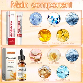 Vitamin C Serum & Retinol Serum Set für Anti-Aging und Sommersprossen, Reduzierung von Falten, straffere Haut, Beseitigt Melasma-Flecken und Hellt die Haut Auf, für Gesicht, Hals und Dekolleté