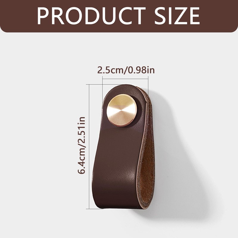 ChenYuehao 4Pcs Soft Leather Cabinet Handle Stable Door Knobs Handles