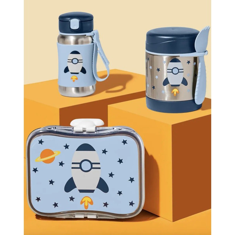 Vaso Termo Infantil Popote Acero Inoxidable Skip Hop® 350ml Azul