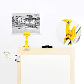 EXCEART 2PCS Copy Holder Double Head Rotatable Painting Board Easel Clip Picture Photo Holder Clamp for Artist Easels Picture Sketch Random Color