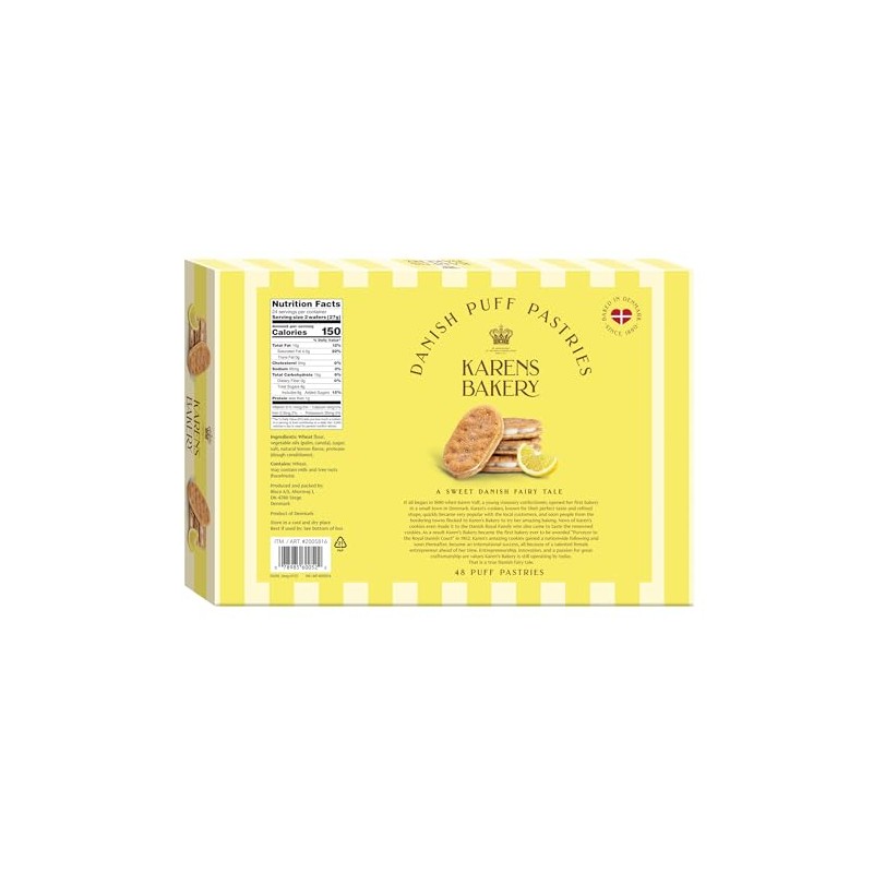 Karen's Bakery Danish Puff Pastries Lemon Cookies, 22.5 oz