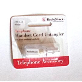 RadioShack Radio Shack #279-333 Telephone Handset Cord Untangler - WHITE  NEW