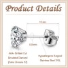 Cutapick 12 Pairs Stud Earrings Set, Hypoallergenic Surgical Stainless Steel